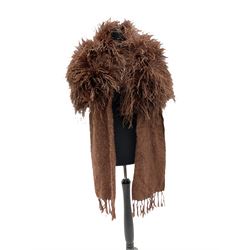 White Saga fox stole, together with Cresta Red fox fur hat, Red fox fur headband, a fur headband and matching cuffs, Harris Tweed clutch bag with fur trim, a fur clutch bag and an Ostrich feather and mohair scarf. 