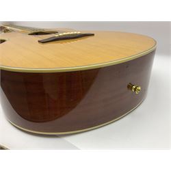 Woodstock model no.WHW41J203 acoustic guitar with mahogany back and sides and spruce top, serial no.2835 L102.5cm; in soft carrying case