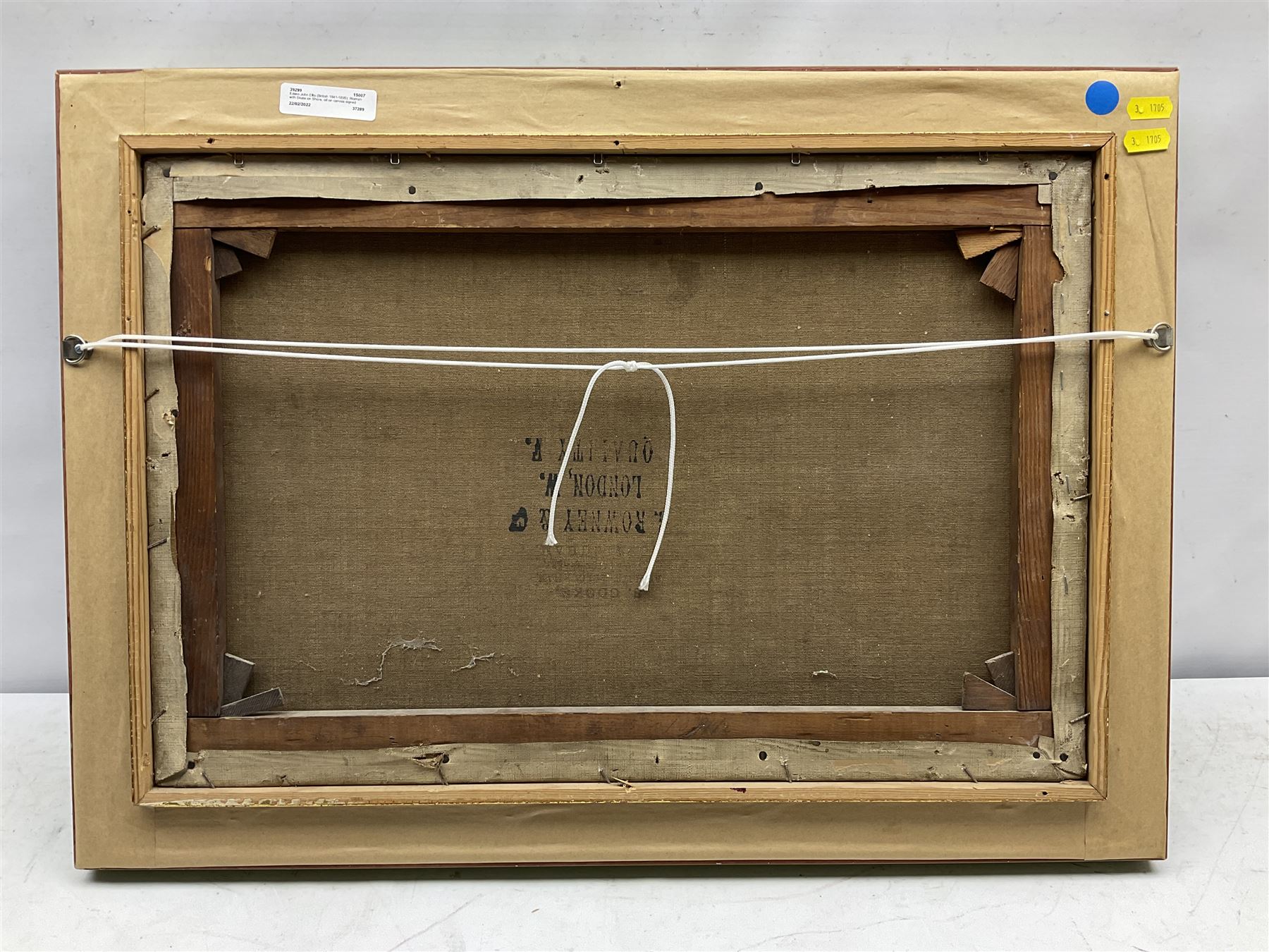 Edwin John Ellis (British 1841-1895): Fishwife Cleaning Skate on the Shore, oil on canvas signed 35cm x 53cm