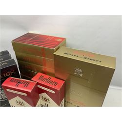 Thirteen oversized promotional shop display cigarette boxes, advertising various brands comprising Malboro, Benson and Hedges Superkings, Sovereign and Special Filter, tallest H48cm