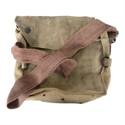 Collection of 20th century military related items, including leather gaiters, field binoculars, canvas bag, spurs 
