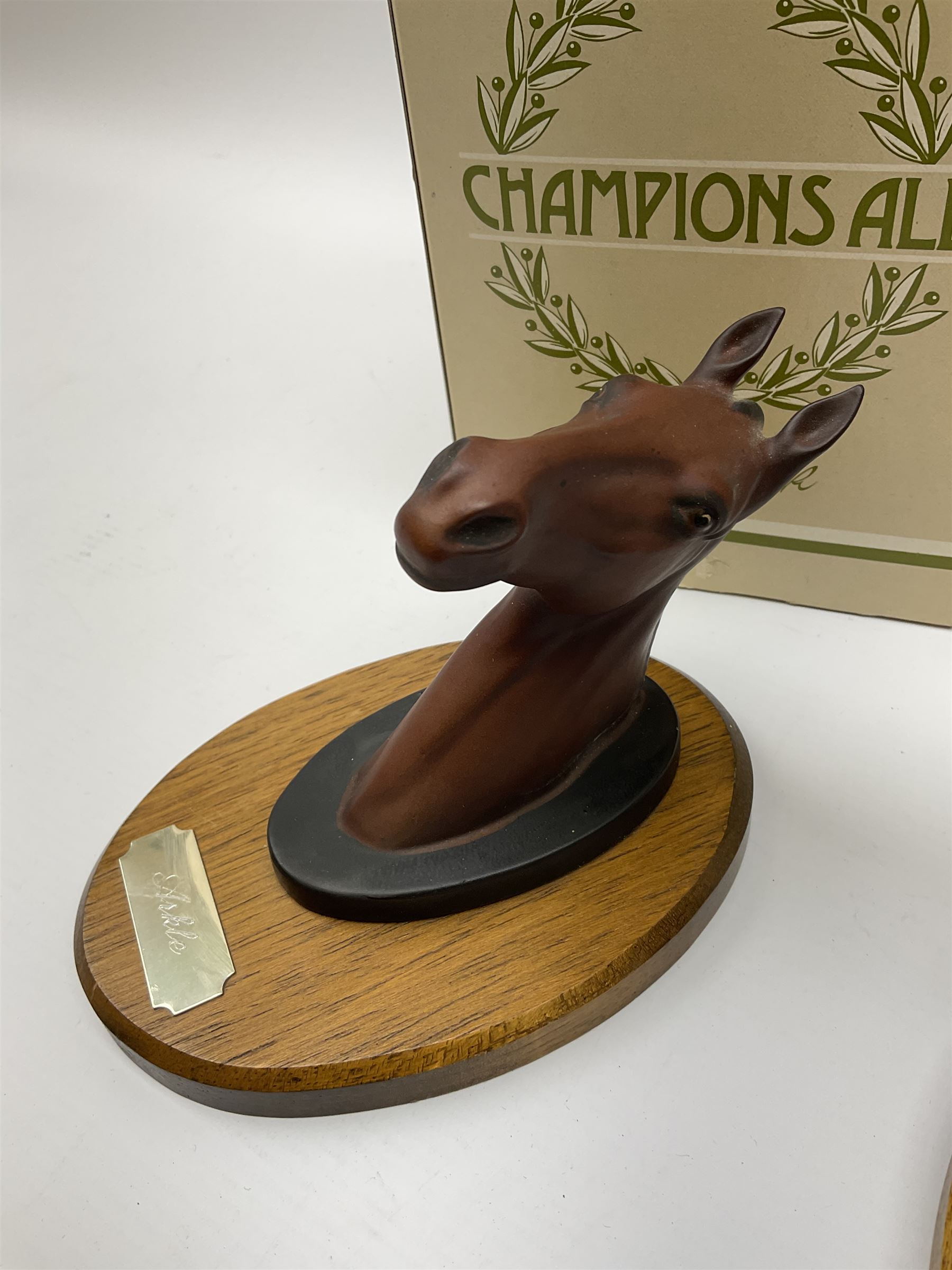 Two Beswick horse and 'Champions All' Wall Plaques, Arkle and Red Rum.
