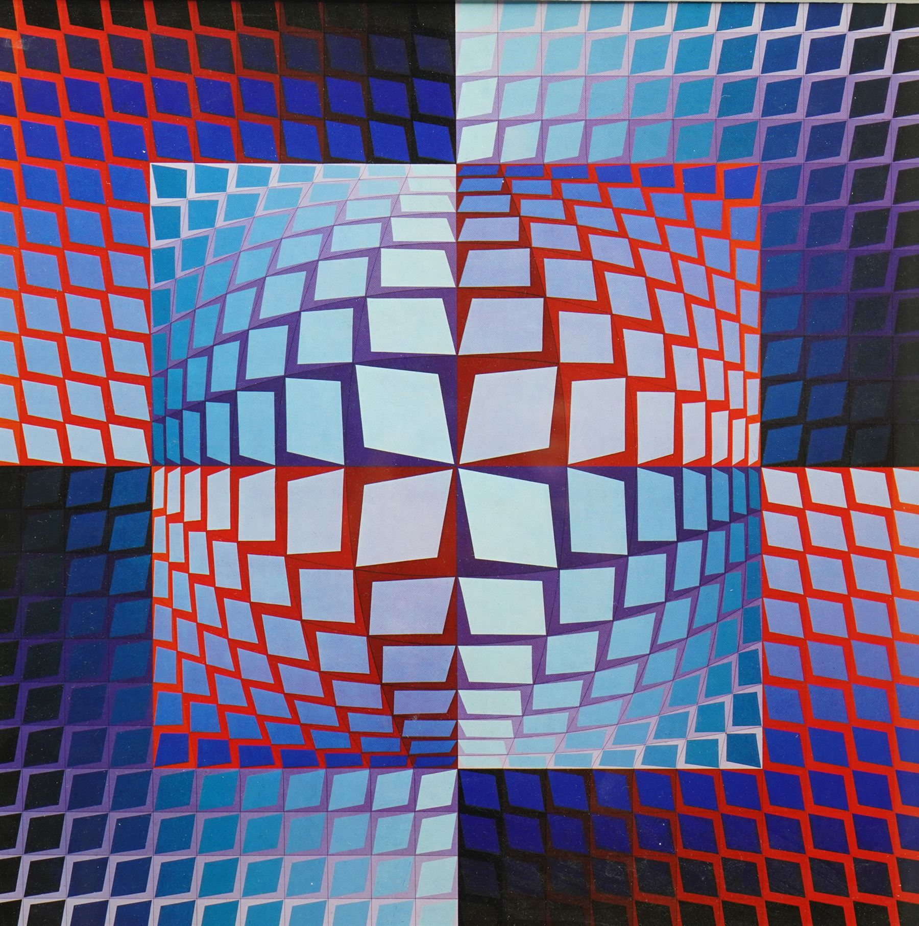After Victor Vasarely (Hungarian 1906-1997): 'Quasar-Zett', colour print 36cm x 36cm