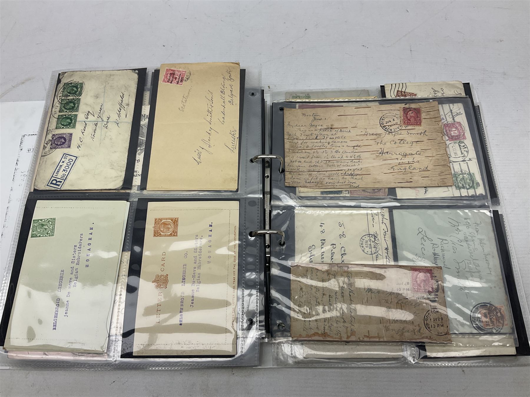 Queen Victoria and later Great British and World postal history, including postal stationary, mourning covers, QV Natal one penny stamps on cover, registered letters, postmark interest etc, housed in a ring binder folder