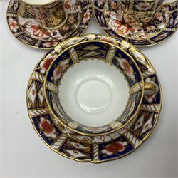 Six Royal Crown Derby cups and saucers all in imari pattern 2451, in various shapes  