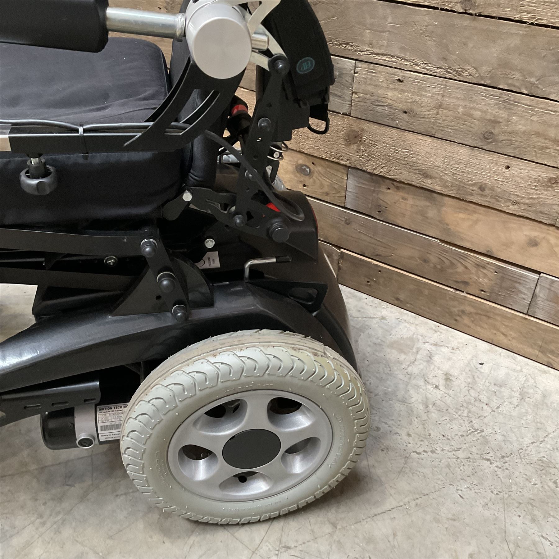 Permobil LSA Lifestand seated and standing wheelchair