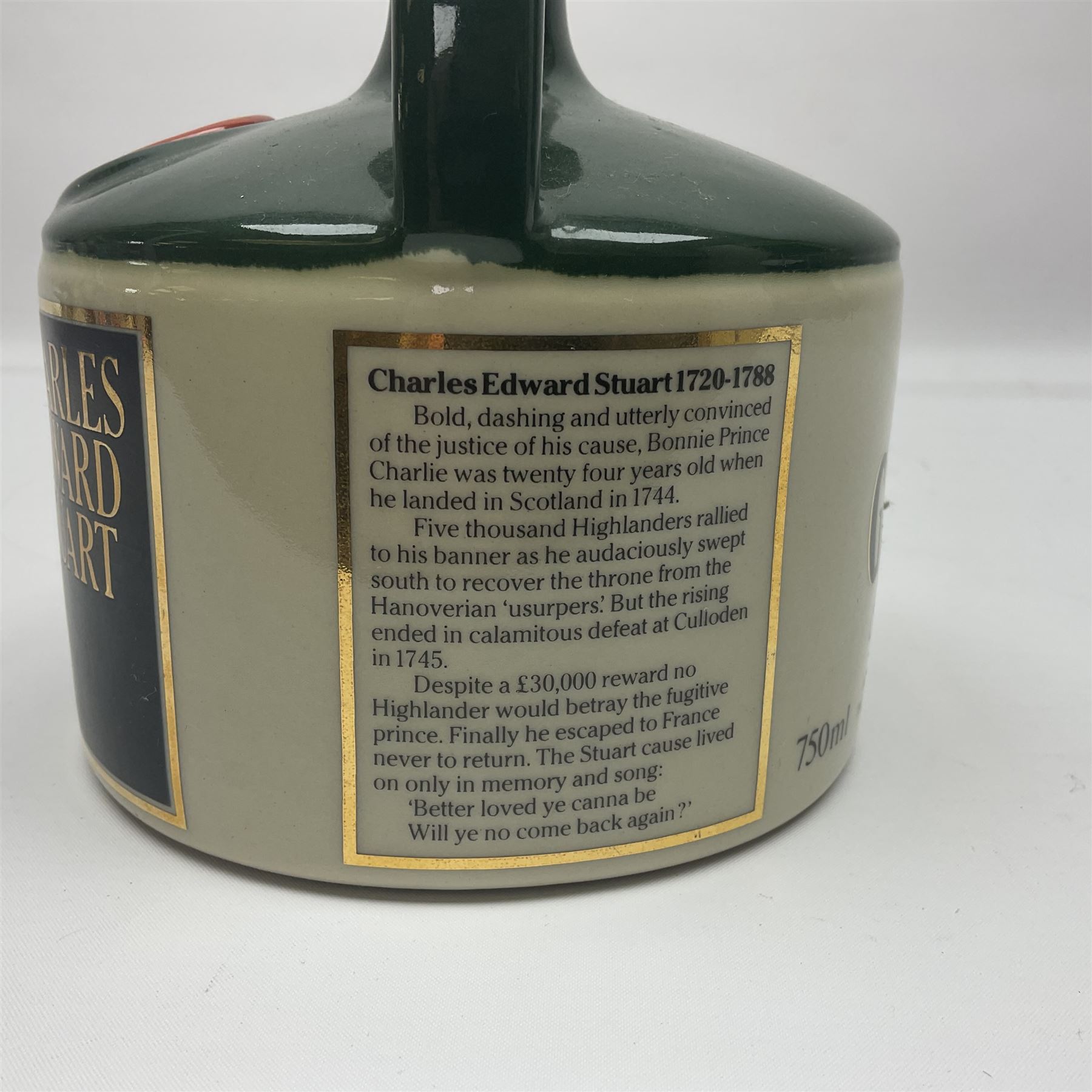 Glenfiddich, single malt Scotch whisky 750ml 43% vol, in Charles Edward Stuart ceramic flagon