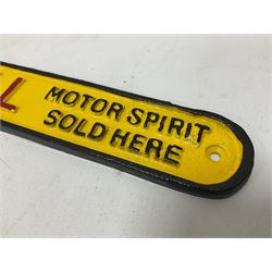 Cast iron reproduction Shell Motor Spirit sign L27cm