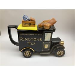 Ringtons novelty teapots, comprising the Ringtons Delivery Van teapot, and the Tea Merchant teapot, both with boxes and certificates of ownership.