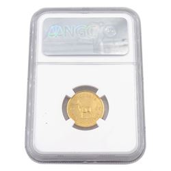 Queen Elizabeth II Rhodesia 1966 gold ten shillings coin, encapsulated and graded PF64 by NGC