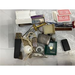 Silver and mother of pearl folding fruit knife together with a similar silver folding button hook, 19th century surgical knife in tortoiseshell cases by Krohne & Sesemann and three Hohner harmonicas, quantity of vintage child's games and toys to include cards, puzzles and misc, Rudyard Kipling, Wood's Illustrated Natural History, Twenty Poems from Rudyard Kipling First published in 1918 Methuen & Co Ltd, London, 1958 Observer cutting etc 