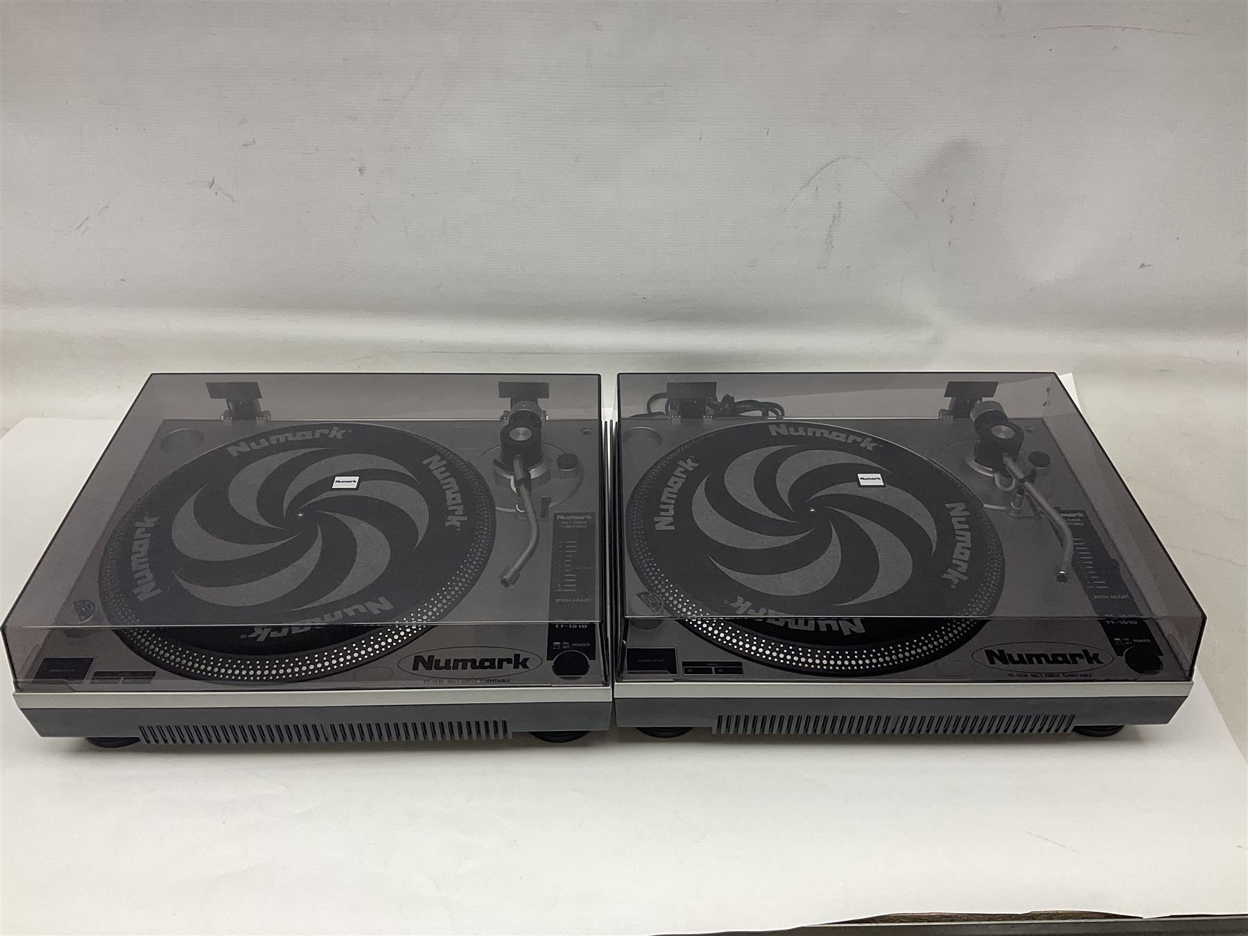 Pair of Numark TT-1510 DJ belt-drive turntables, serial nos.C1011001845 and C1011001846 (no cartridges); with paperwork
