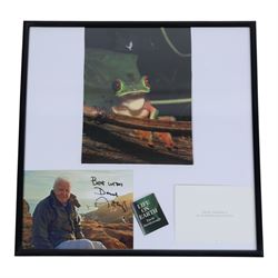 Collection of David Attenborough memorabilia, to include 'Life on Air' hardback, 'Life on Earth' hardback and framed signed photo