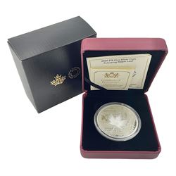 Royal Canadian Mint 2020 'Pulsating Maple Leaf' two ounce fine silver ten dollar coin, cased with certificate
