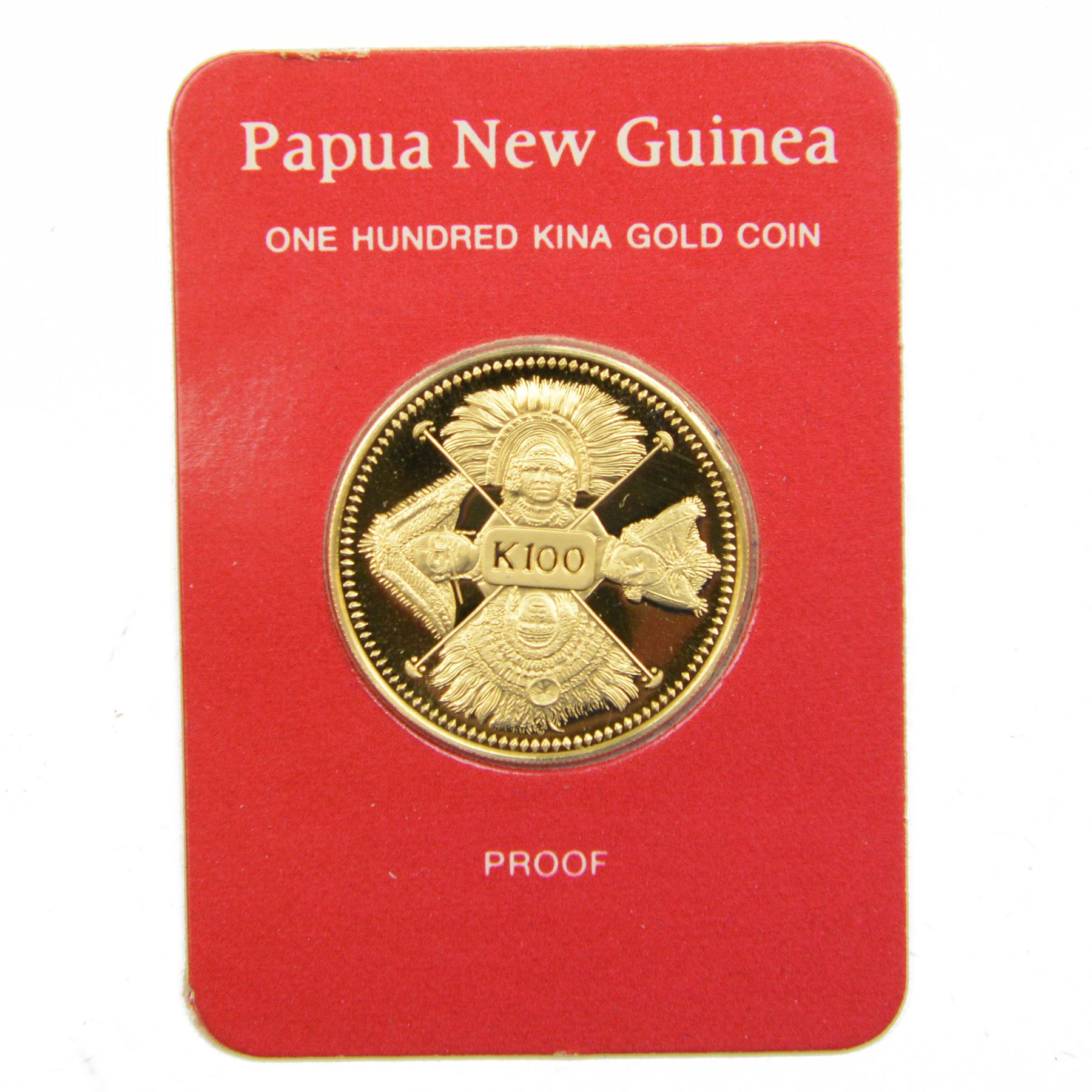 Papua New Guinea 1979 gold proof one-hundred kina coin, cased with certificate