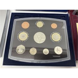 Four The Royal Mint United Kingdom proof coin collections, dated 2000, 2001, 2002 and 2003, all in display boxes with certificates