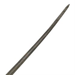 Spanish Dress Sword, 80cm single edge steel blade, etched Fabrica de Toledo, the nickel hilt with pierced guar, wire bound grip and eagle head pommel, with steel scabbard, overall L100cm