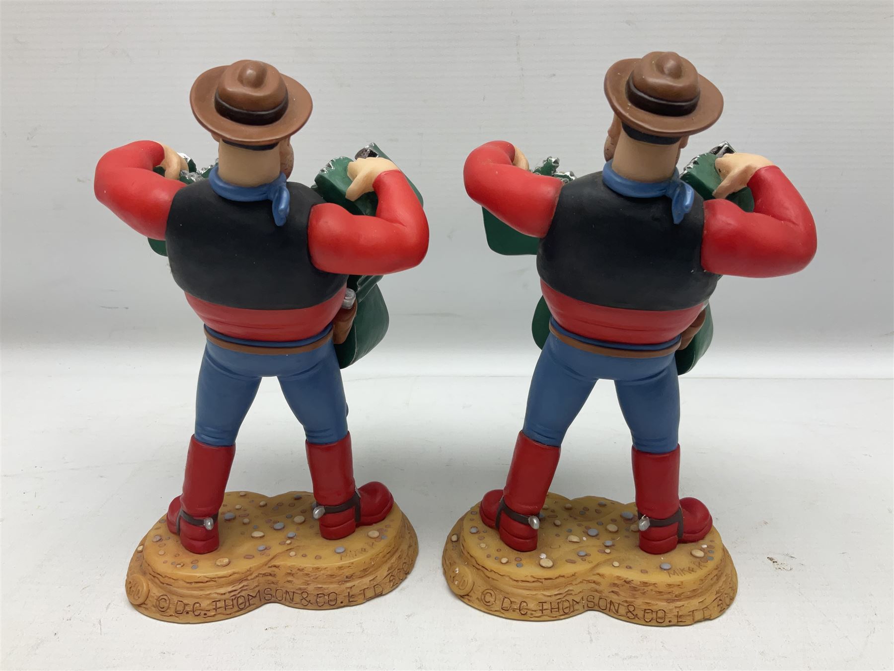 Seven limited edition Robert Harrop figures from the Beano Dandy collection, comprising The Beano Dandy Collection Bash Street Kids 50th Anniversary BSK50, Roger the Dodger's Dad You'd Better Be in There Roger!, two Desperate Dan Safe Cracker BDS13, The Beano Book Front Cover 1959 BDFC03, The Beano Book Front Cover 1973 BDFC01, some first editions, and Beano, Dandy Christmas 2013 The Beano Book 1975 The 10th Day of Christmas, no 137/200, BDCS13, all with boxes