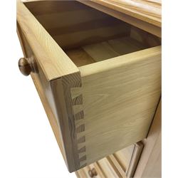 Solid pine chest, two short over five long drawers
