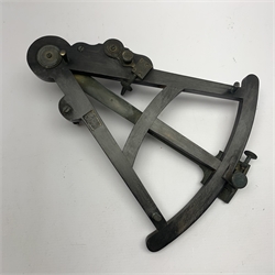 19th century octant, the rosewood framework with brass fittings and inset ivory scale, aperture for inset maker's plaque, L32cm