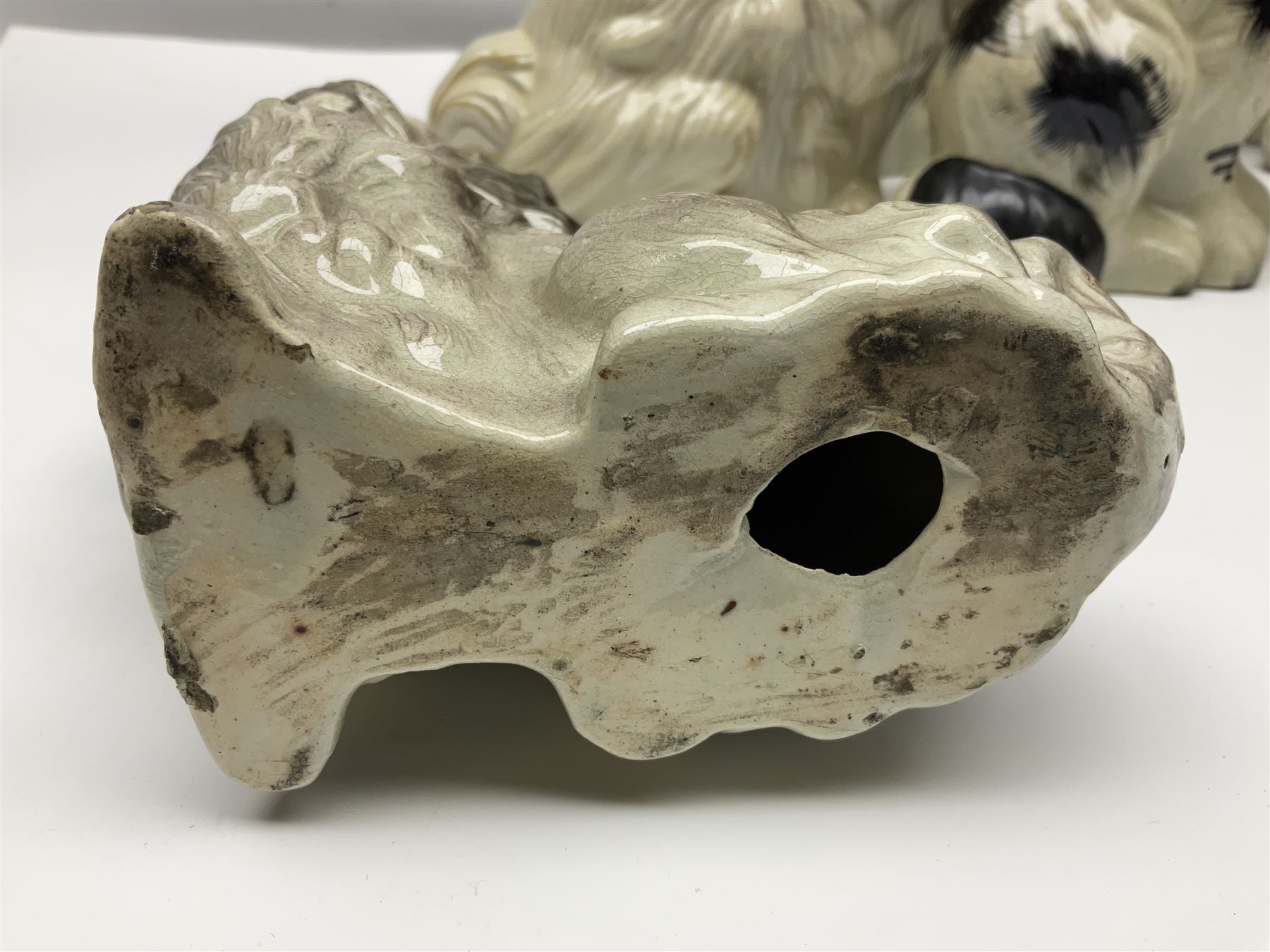 Two Pairs of Staffordshire style dogs, together with three other examples, largest example H27cm