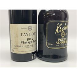 Taylor's, 1977 vintage port, 75cl 21% proof and Wiese & Krohn, Senador port, 75cl 19% vol (2)