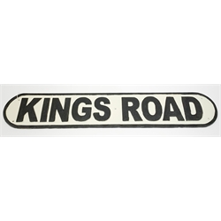 A black and white metal 'Kings Road', road sign, W80cm, H15cm.