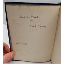 'The Book of British Ships', 1st ed. pub. Hodder and Stoughton 1910, illustrated by Frank Henry Mason, inscribed by the artist 'With Love to Mother from Frank Mason, Nov. 16/1909'
Provenance: from the estate of Christine Dexter and by descent from the artist's sister Eleanor Marie (Nellie)