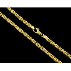 9ct gold Byzantine link chain necklace, hallmarked