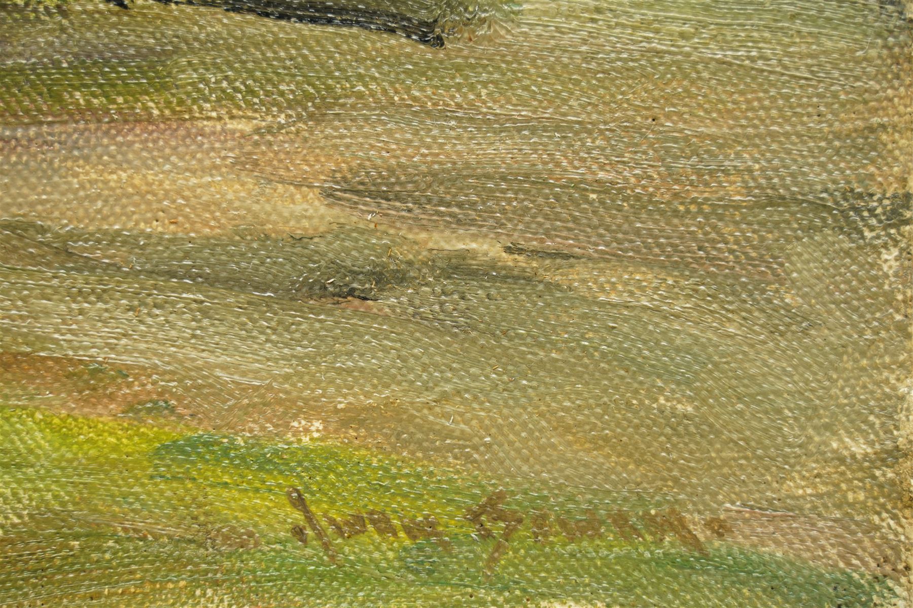 Owen Bowen (Staithes Group 1873-1967): Country Manor, oil on board signed 30cm x 41cm