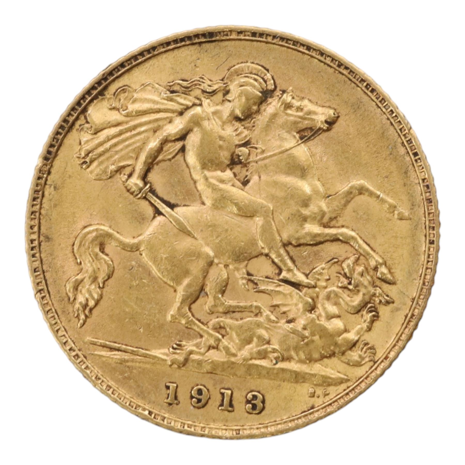 King George V 1913 gold half sovereign coin