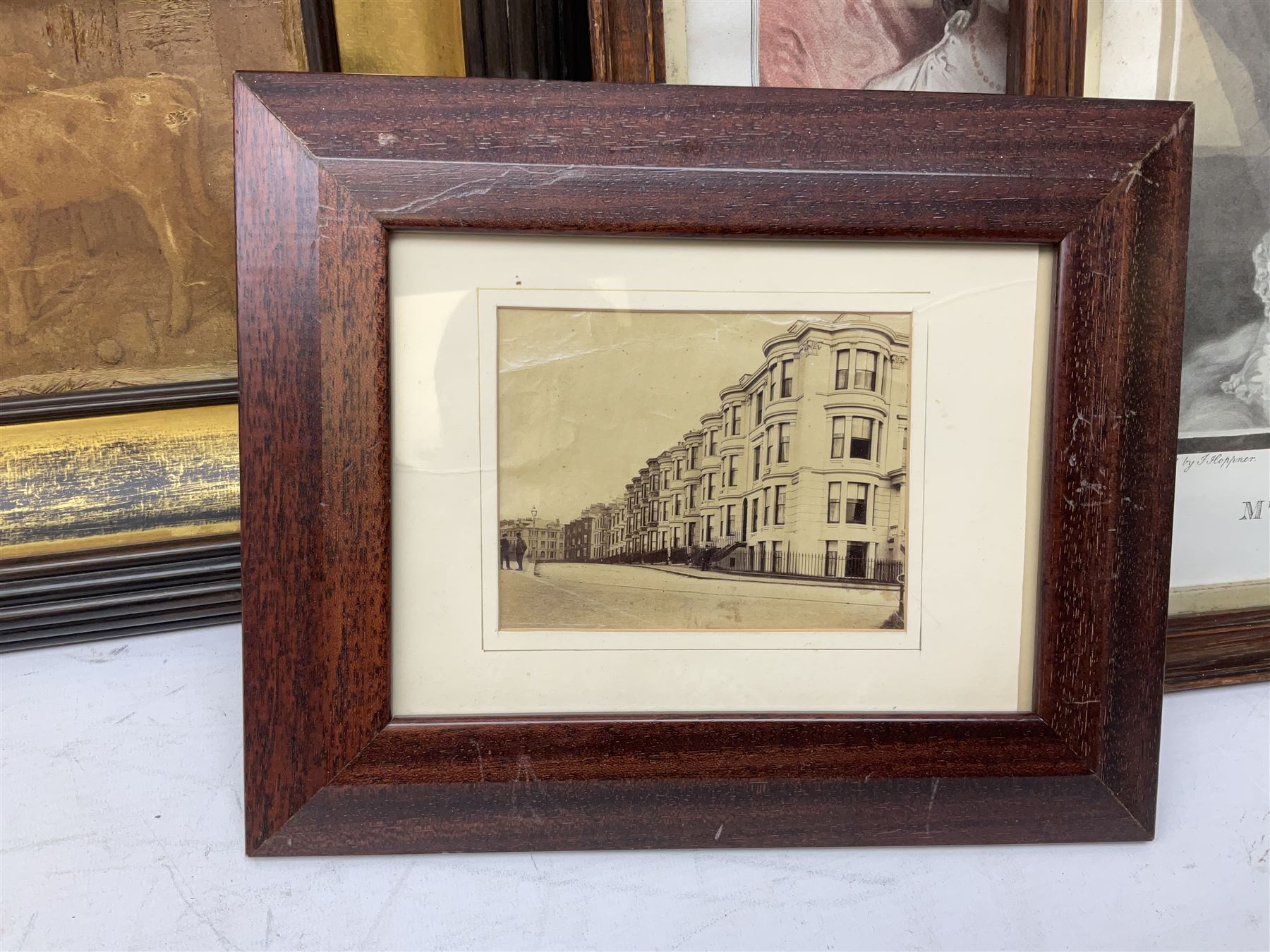 Victorian silhouette; after Josepha Reynolds 'A Bacchante', 19th century print; after John Hoppner pair 19th century colour prints, Frank Paton 'Not at Home', etching signed in pencil, together with etching, engraving and frame (9)