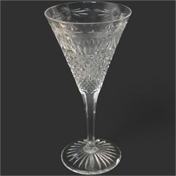 Set of nine Stuart crystal Beaconsfield pattern wine or water glasses H20cm and ten smaller wine glasses H17.5cm