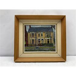 James Neal (Northern British 1918-2011): 'Houses in Victoria Avenue Hull', these are the houses opposite where the artist lived at number 205, oil on board signed, 20cm x 24cm
Provenance: East Yorkshire private collection purchased from the artist; exh. Royal Academy Summer Exhibition 1965, No.764. Neal was accepted at St Martin's School of Art in 1932, aged 14. In 1958 he moved to Hull as Lecturer in Painting and Drawing at Hull Regional College of Art, then becoming Senior Lecturer in the History of Art. Over the next fifty years he became well known for painting scenes around the Hull area. Ferens Art Gallery, has twice mounted major retrospective exhibitions of James Neal's work