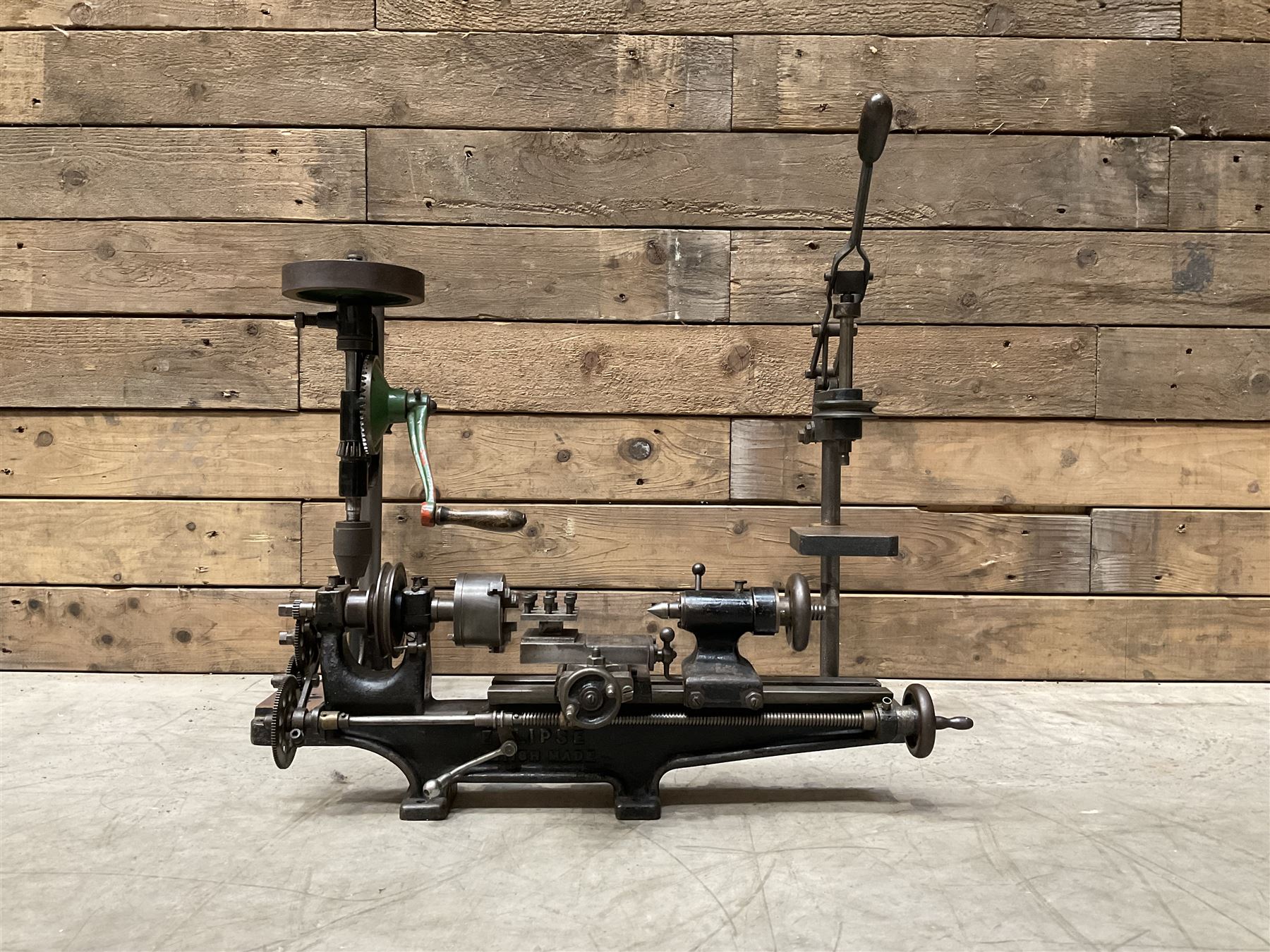 Eclipse mini precision lathe together with pillar drills and magnetic base