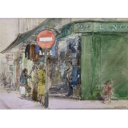 Audrey Lanceman (British 1931-): 'Cohens of Lower Marsh London', watercolour pen and ink signed, inscribed and titled on gallery label verso 14cm x 20cm