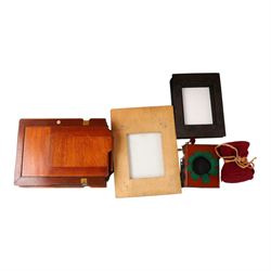 IVORY Early 20th century Taylor's Drug Co. The Albion half plate camera, with brass lens two plates numbered 2 and 4,and accessories, in leather carry case