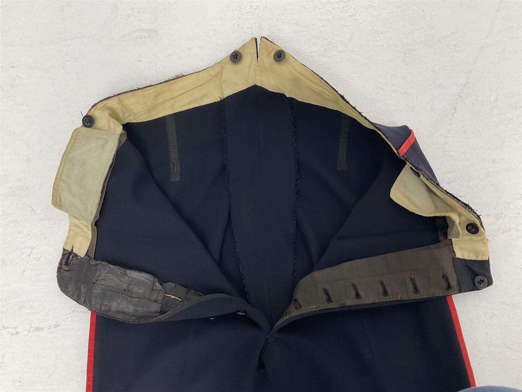 York and Lancaster Regimental mess uniform of jacket and trousers; together with Royal Artillery peaked cap