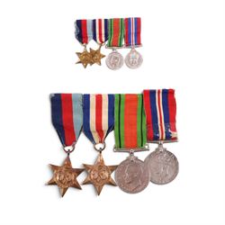 WWII British set of four medals, comprising War medal, Defence medal, 1939-45 star and Fra...