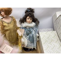 Quantity of Alberon dolls, to include Millie, Michelle, Simone, Emily, Sophie, some with boxes