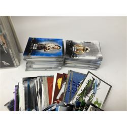 Collection of Star Trek collectors cards to include ‘Alternate Universe’ and ‘Q Continuum’ series, Star Wars cards etc housed in white album
and Harry Potter, Disney and other loose examples