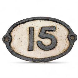 LNER Welch patent international signals lamp No711206, LMS lamp with bullseye lens, B.R.(M) lamp, another railway lamp, oval plate'15' and an LNER tin