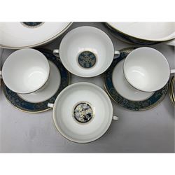 Royal Doulton Carlyle pattern tea and dinner wares, to include, eight dinner plates, seven side plates, eight teacups and saucers, six coffee cans and saucers etc (61) 