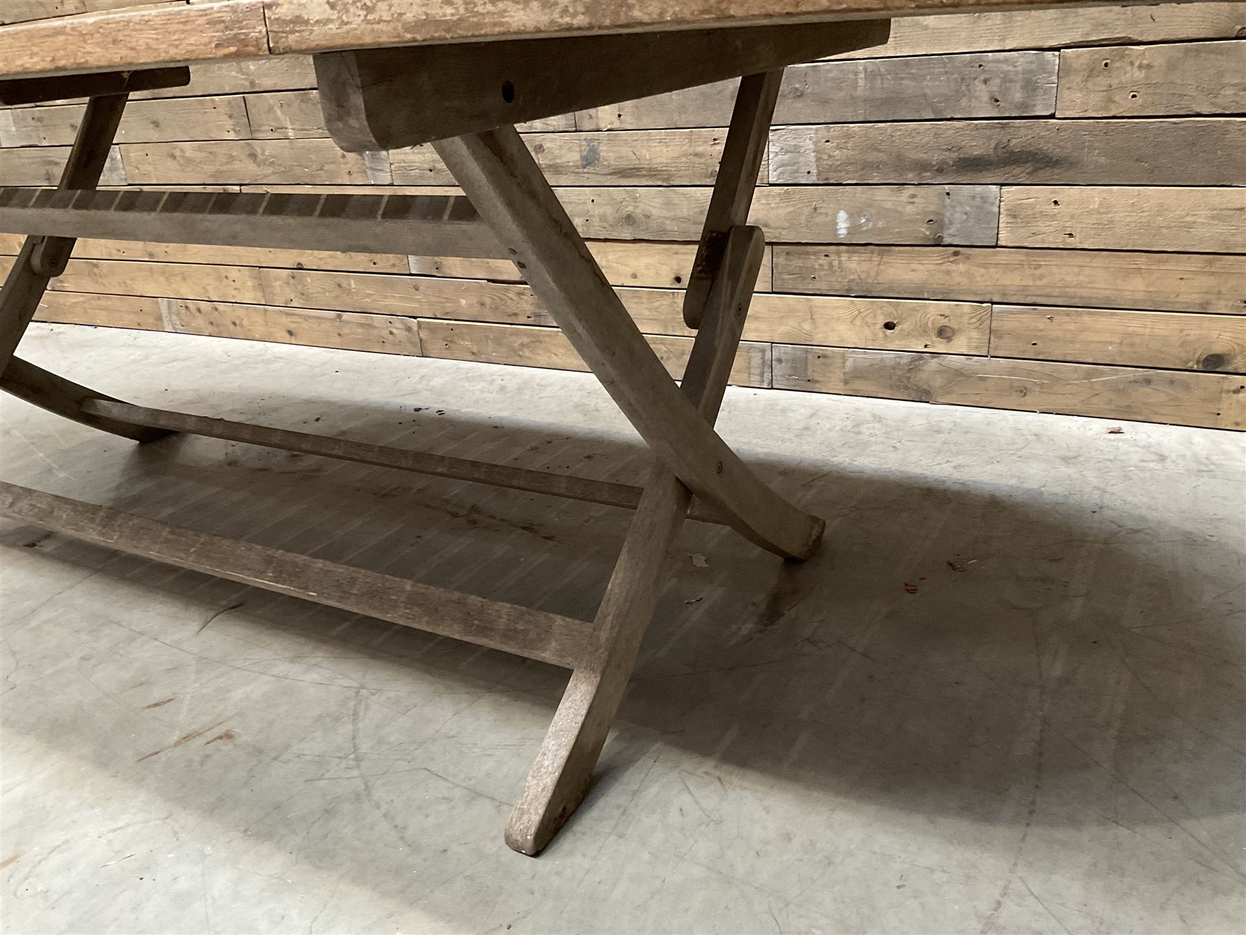 Large folding wooden garden table 