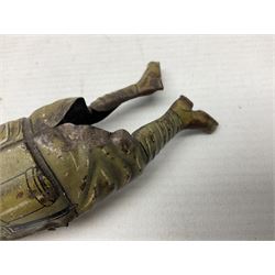 Einfalt (Germany) lithographed tin-plate clockwork figure of a soldier depicted lying on the ground firing a rifle L19cm.