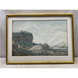 After Abraham-Louis-Rodolphe Ducros (Swiss 1748-1810): View of the Bay of Baiae and an Italian Hillside Villa, pair 18th century watercolours unsigned, one with Sotheby label verso 31cm x 48cm (2) 
Notes: an almost identical watercolour of the Bay of Baiae of a similar size by Ducros was sold in The Ingram Collection, Sotheby's London 8th December 2005 Lot 104.