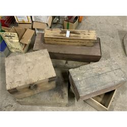 Small 19th century pine carpenters chest, and six other pine boxes (7) - THIS LOT IS TO BE COLLECTED BY APPOINTMENT FROM THE OLD BUFFER DEPOT, MELBOURNE PLACE, SOWERBY, THIRSK, YO7 1QY