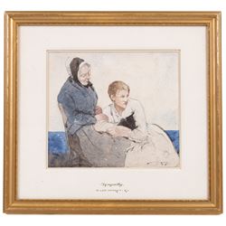 William Lee Hankey (British 1869-1952): 'Sympathy', watercolour signed, titled on the mount 18cm x 21cm 