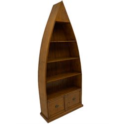 Barker & Stonehouse - Villiers reclaimed pine boat bookcase, with two drawers