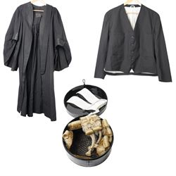 1978 William Northam & Co- Barrister's peruke in box together with gown, sleeved waistcoat...